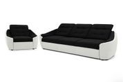 Комплект диван Спейс і крісло (чорний з молочним) IMI Premium kmpl-dsps-kr-ll-99-1 фото