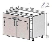 Кухонный модуль нижний №82 Соломия (80х45х82 см, дуб аппалачи) IMI m-km-slm-n-82-db-ppl фото