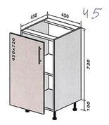 Кухонный модуль нижний №45 Элизабет (45х45х82 см, кашемир) IMI m-km-lz-n-45-ksmr фото