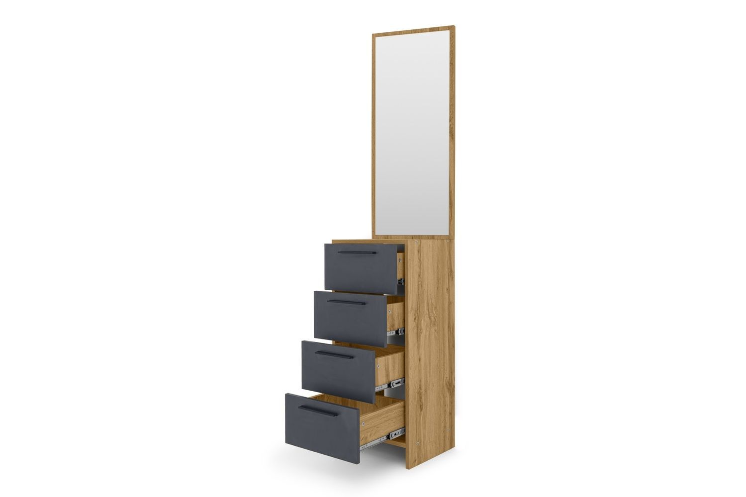 Тумба з дзеркалом NordicNest-4 (дуб аппалачі і антрацит, 40х34х200 см) ltmb-th4-db-ppl-ntr фото