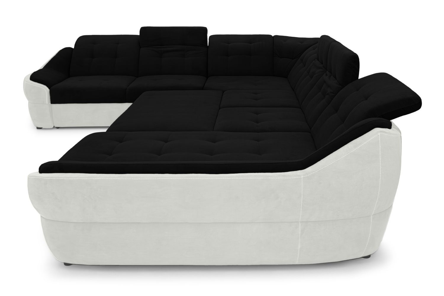 Кутовий диван Спейс XXL (375 &times; 310 см, чорний з молочним) IMI Premium kspsxxl-p-ll-99-1 фото