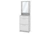 Тумба для взуття Zephyr (60х36х192,5 см, бетон + білий) ph-tmb-t3-btn-bl фото