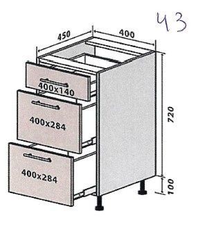 Кухонный модуль нижний №43 Соломия (40х45х82 см, кашемир) IMI m-km-slm-n-43-ksmr фото