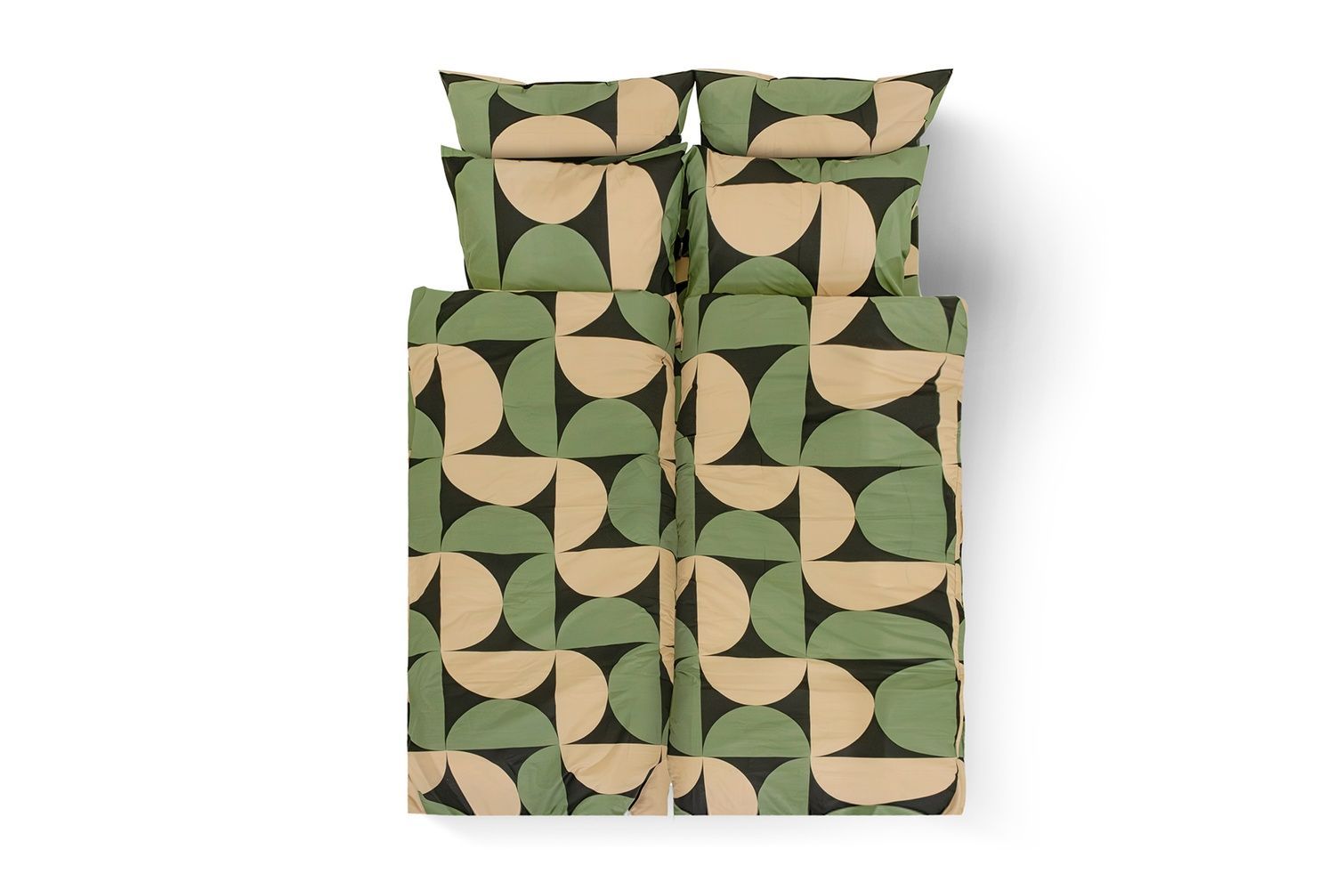 Комплект постільної білизни Деметра (сімейний, бязь gold lux, наволочки: 50х70 см 2 шт та 70х70 см 2 шт, напівкулі, зелений) IMI m-ps-bz-glx-dmtr-sm-zl-kl фото