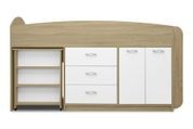 Кровать-чердак Classo (83,2 &times; 209,2 &times; 115 см, сонома + белый) ph-ld-pls-snm-bl фото 3