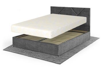 Ліжко з матрацом Цинія (160 &times; 200 см, Pocket Spring, велюр, без підйомного механізму, темно-сірий) IMI tsn-am160x200tsb-mt фото