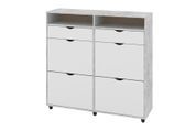 Тумба для обуви Clario (118,6х34х114,5 см, бетон + белый) ph-tmb-t6-btn-bl фото