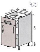 Кухонный модуль нижний №42 Оливия (40х45х82 см, гранит серый) IMI m-km-lv-n-42-gr-sr фото