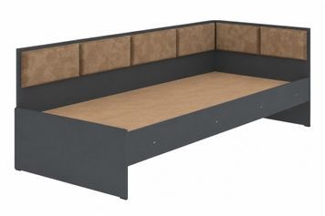 Кровать детская Belva (203,2 &times; 93,5 &times; 74,8 см, велюр, антрацит, ирис 08) ph-dt-lg-s4-nt-rs8 фото
